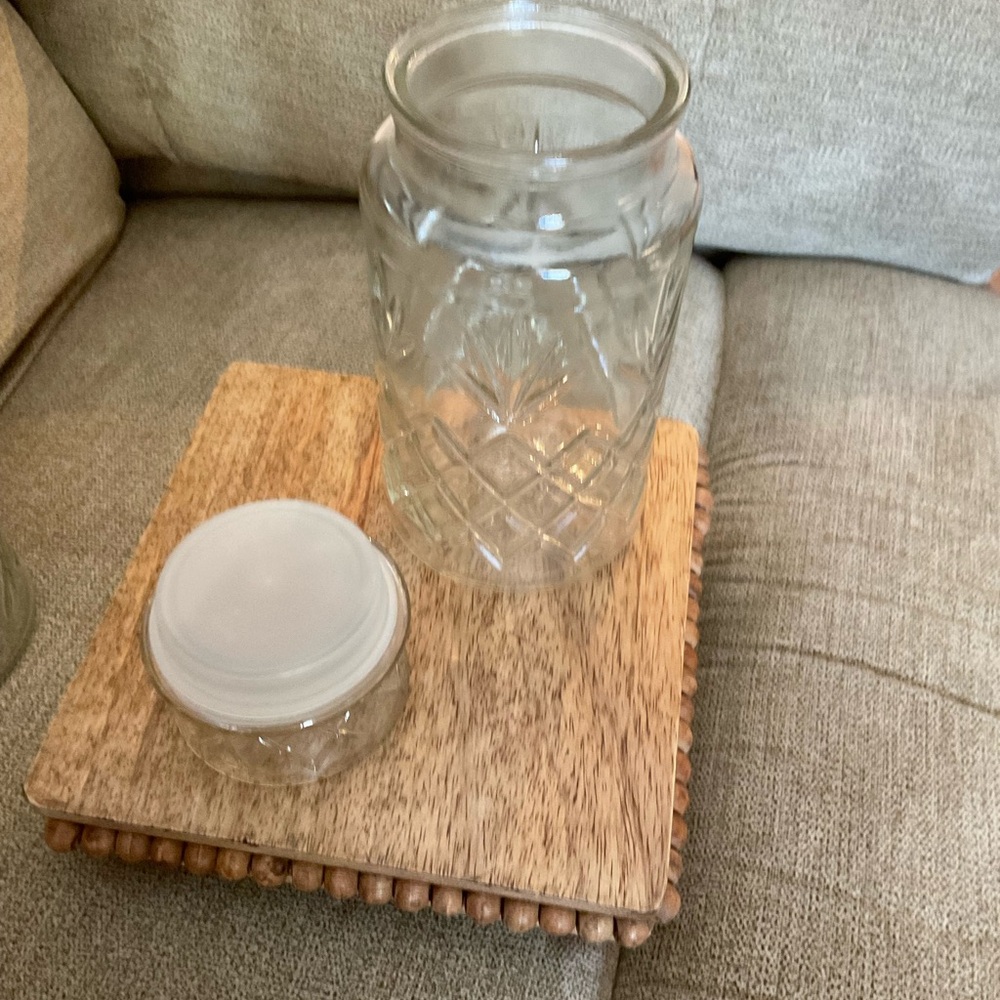 Vintage 1983 & 84 Mr. Peanut Clear Glass Canister Planters Jars W Lids - Picture 16 of 16